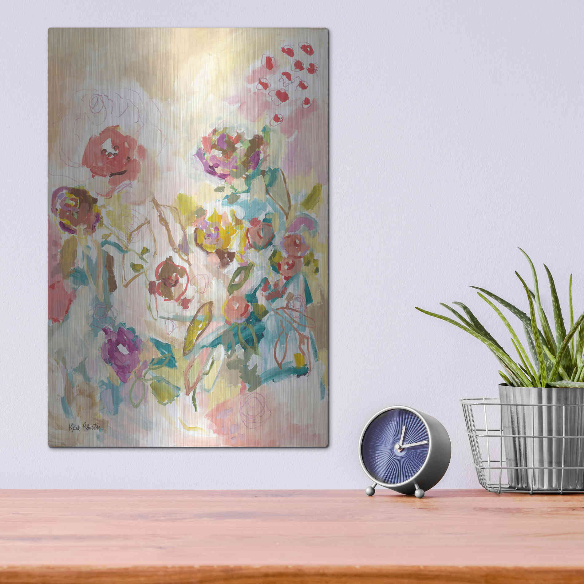 Luxe Metal Art 'My Heart has Wings and I Can Fly' by Kait Roberts, Metal Wall Art,12x16