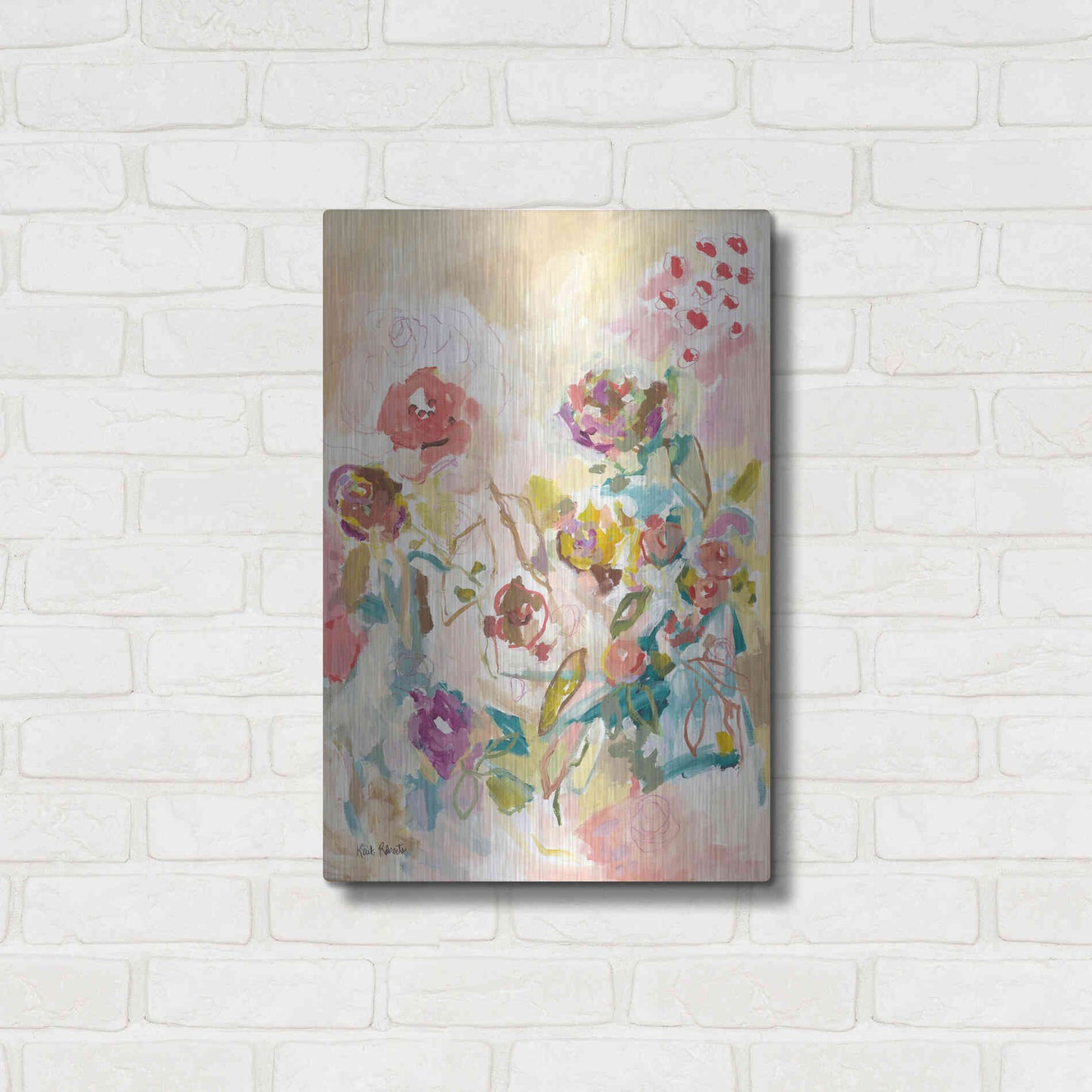 Luxe Metal Art 'My Heart has Wings and I Can Fly' by Kait Roberts, Metal Wall Art,16x24