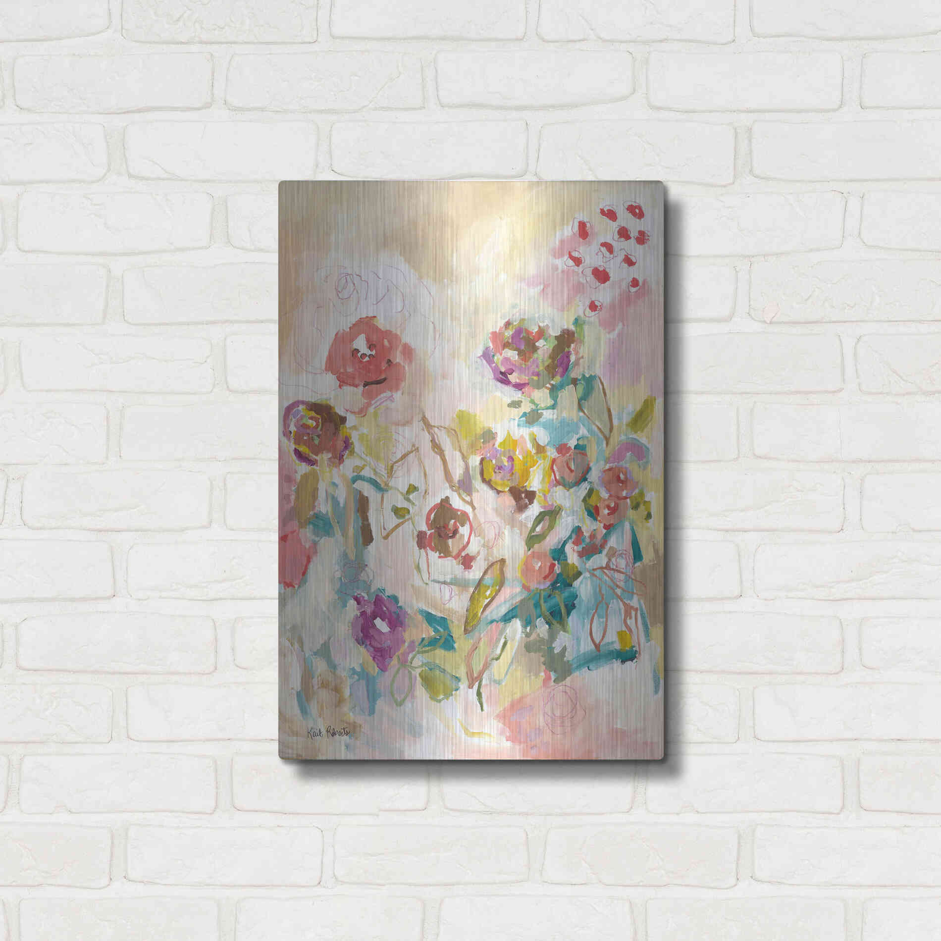 Luxe Metal Art 'My Heart has Wings and I Can Fly' by Kait Roberts, Metal Wall Art,16x24