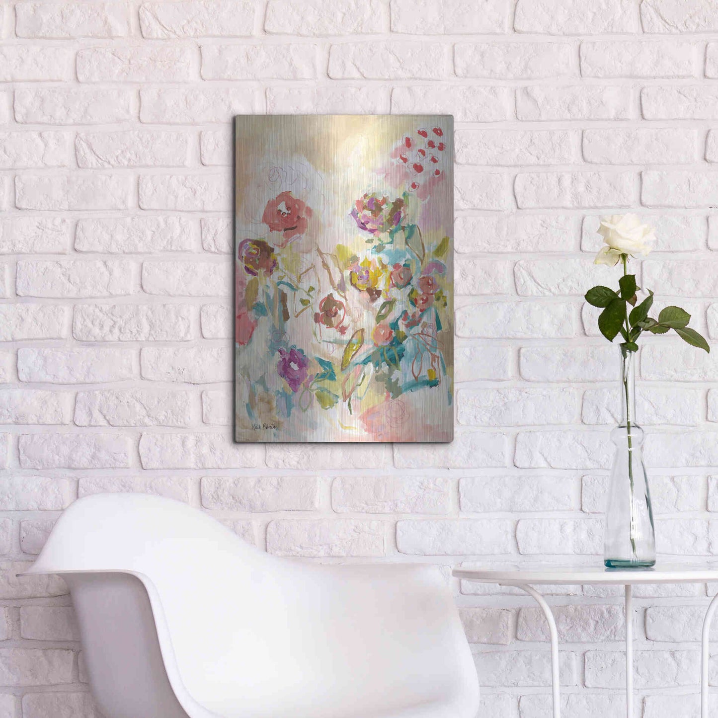 Luxe Metal Art 'My Heart has Wings and I Can Fly' by Kait Roberts, Metal Wall Art,16x24