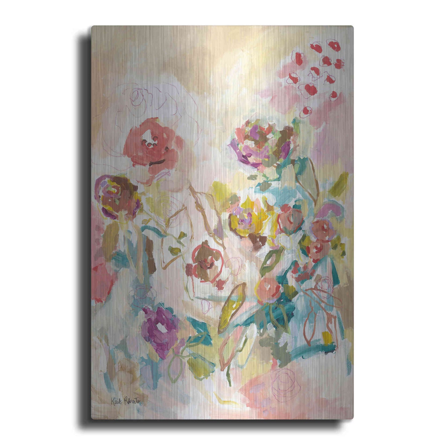 Luxe Metal Art 'My Heart has Wings and I Can Fly' by Kait Roberts, Metal Wall Art