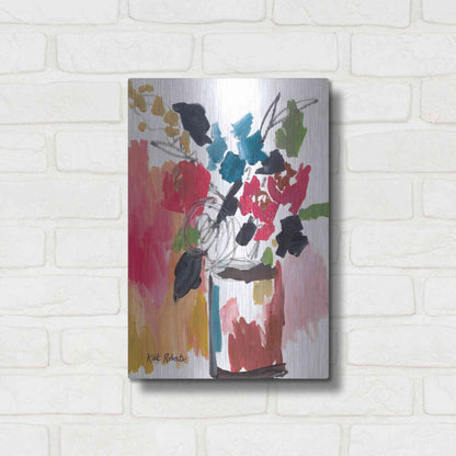 Luxe Metal Art 'Red Lipstick' by Kait Roberts, Metal Wall Art,12x16