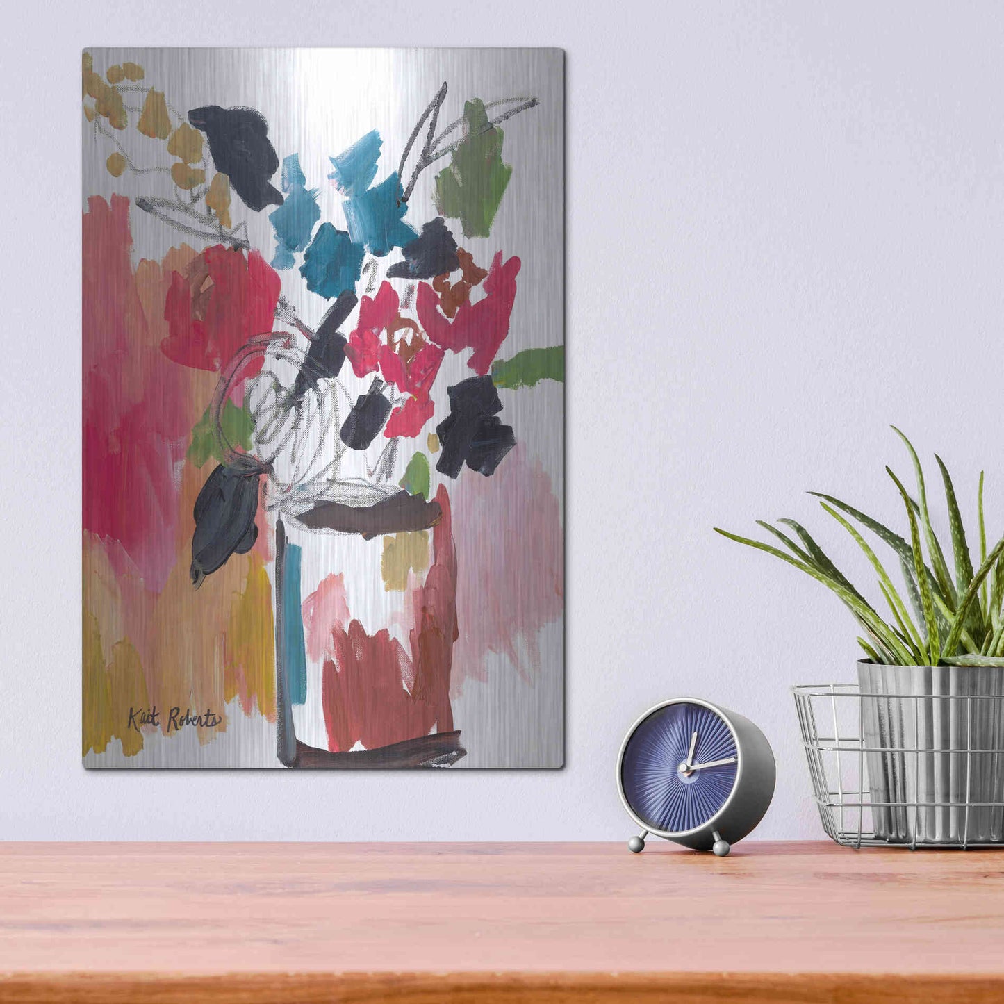 Luxe Metal Art 'Red Lipstick' by Kait Roberts, Metal Wall Art,12x16