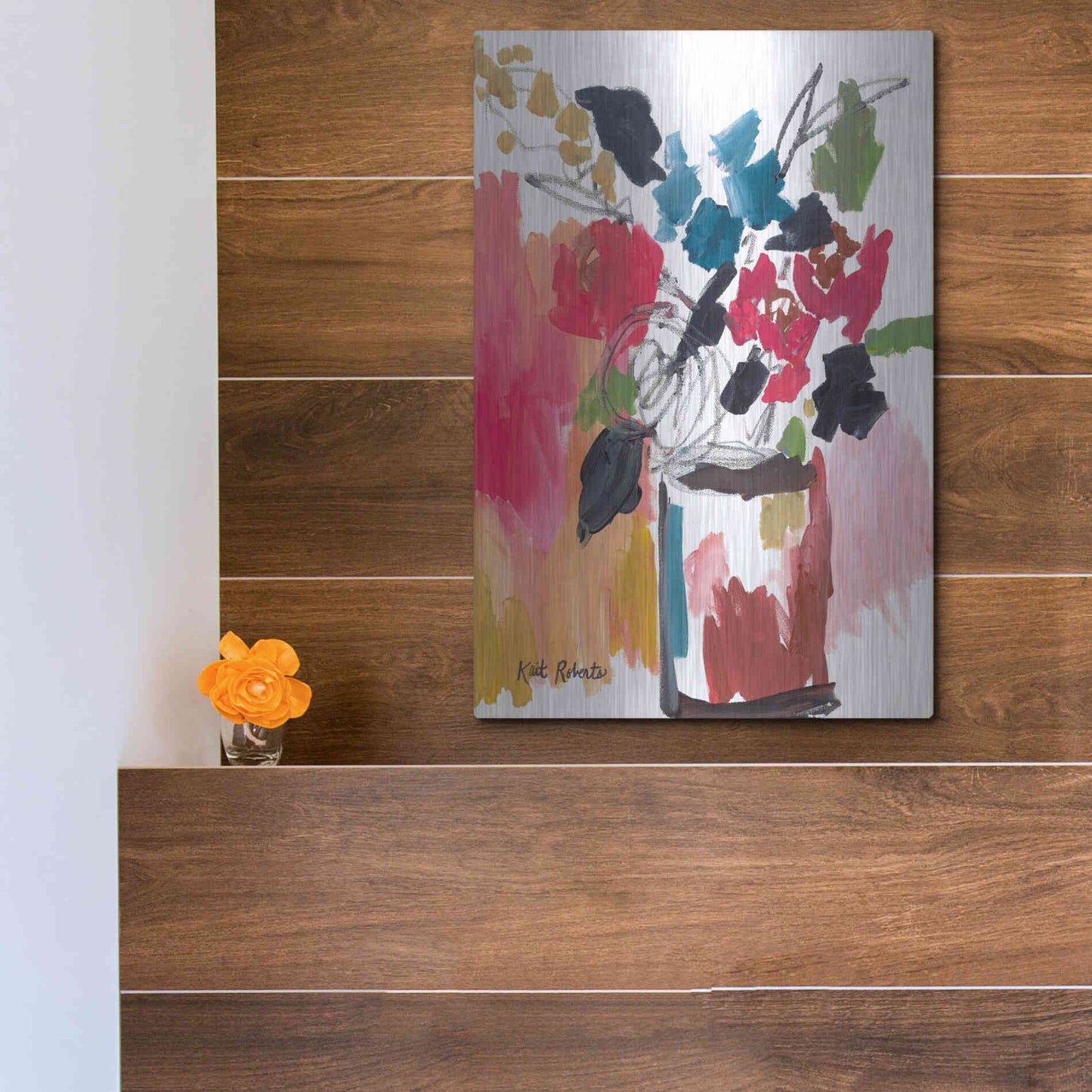 Luxe Metal Art 'Red Lipstick' by Kait Roberts, Metal Wall Art,12x16
