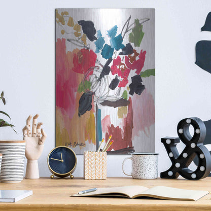 Luxe Metal Art 'Red Lipstick' by Kait Roberts, Metal Wall Art,12x16
