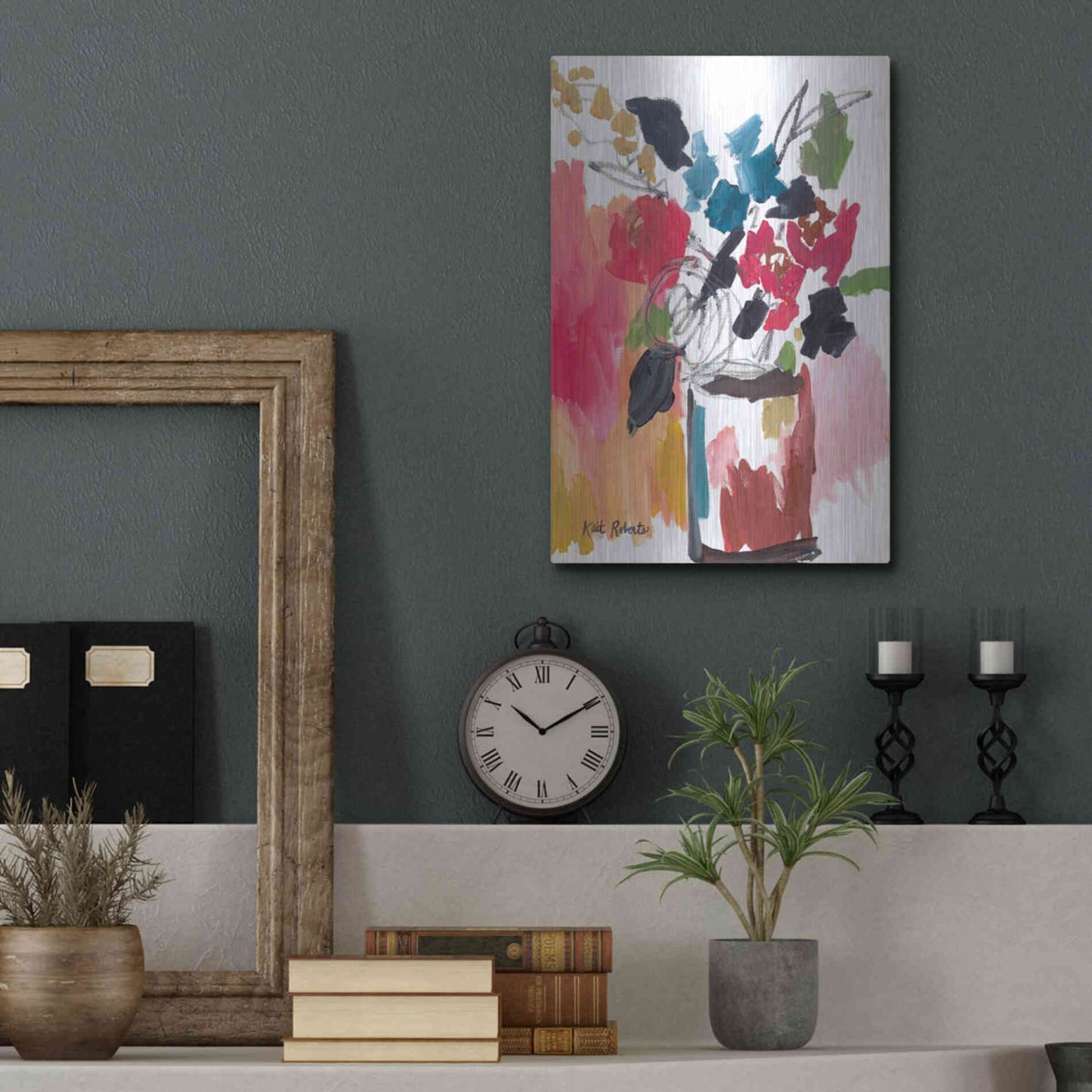 Luxe Metal Art 'Red Lipstick' by Kait Roberts, Metal Wall Art,12x16