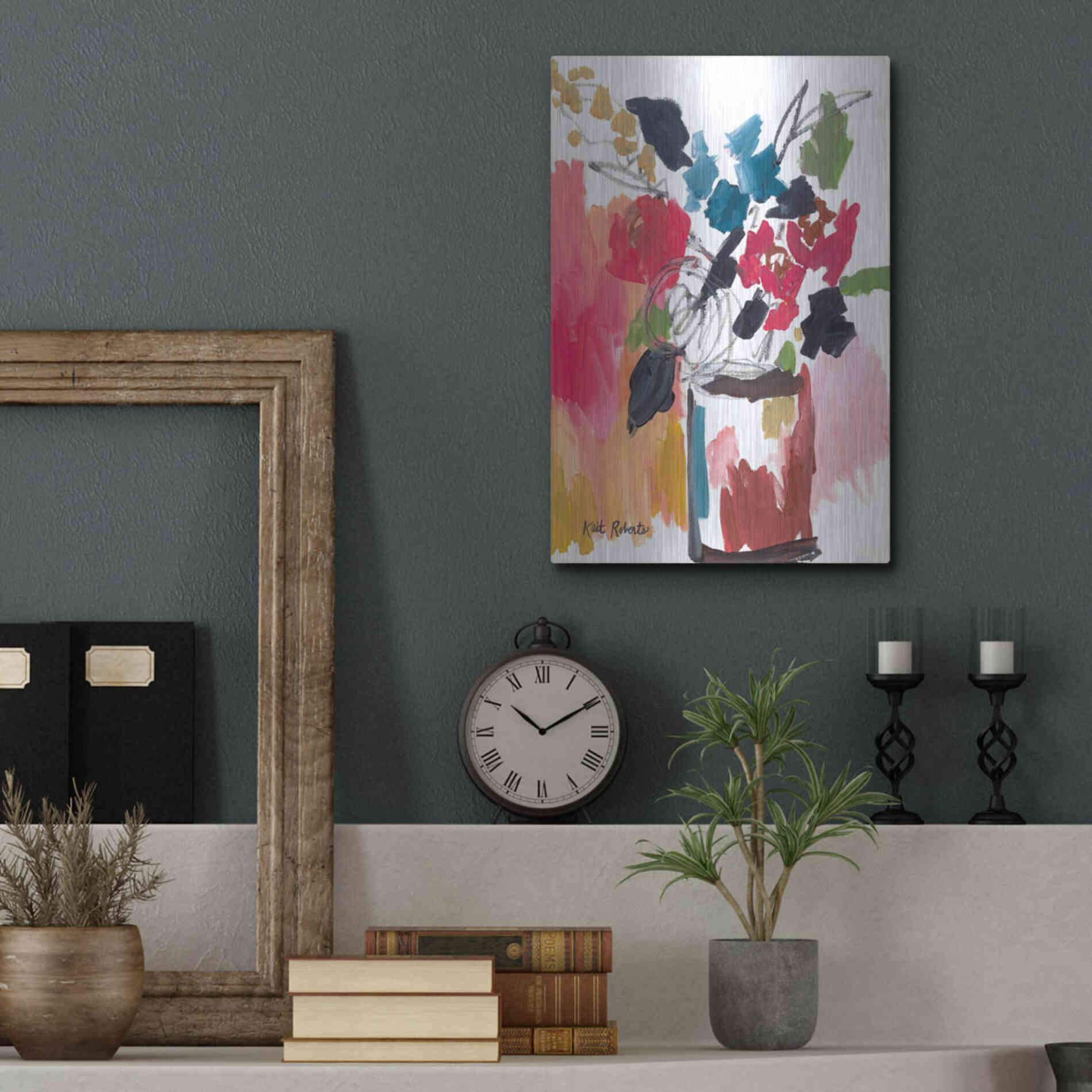 Luxe Metal Art 'Red Lipstick' by Kait Roberts, Metal Wall Art,12x16