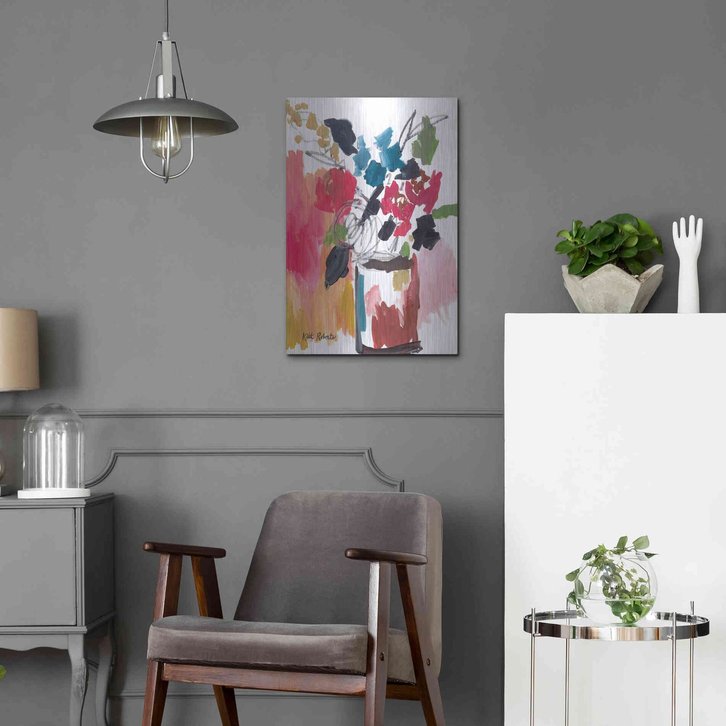 Luxe Metal Art 'Red Lipstick' by Kait Roberts, Metal Wall Art,16x24
