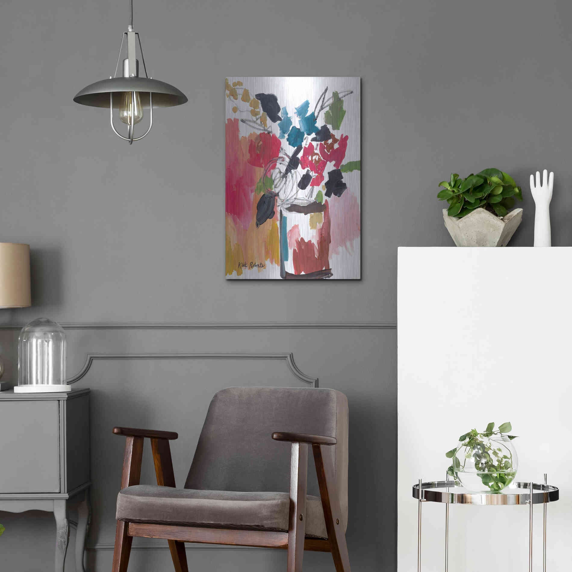 Luxe Metal Art 'Red Lipstick' by Kait Roberts, Metal Wall Art,16x24