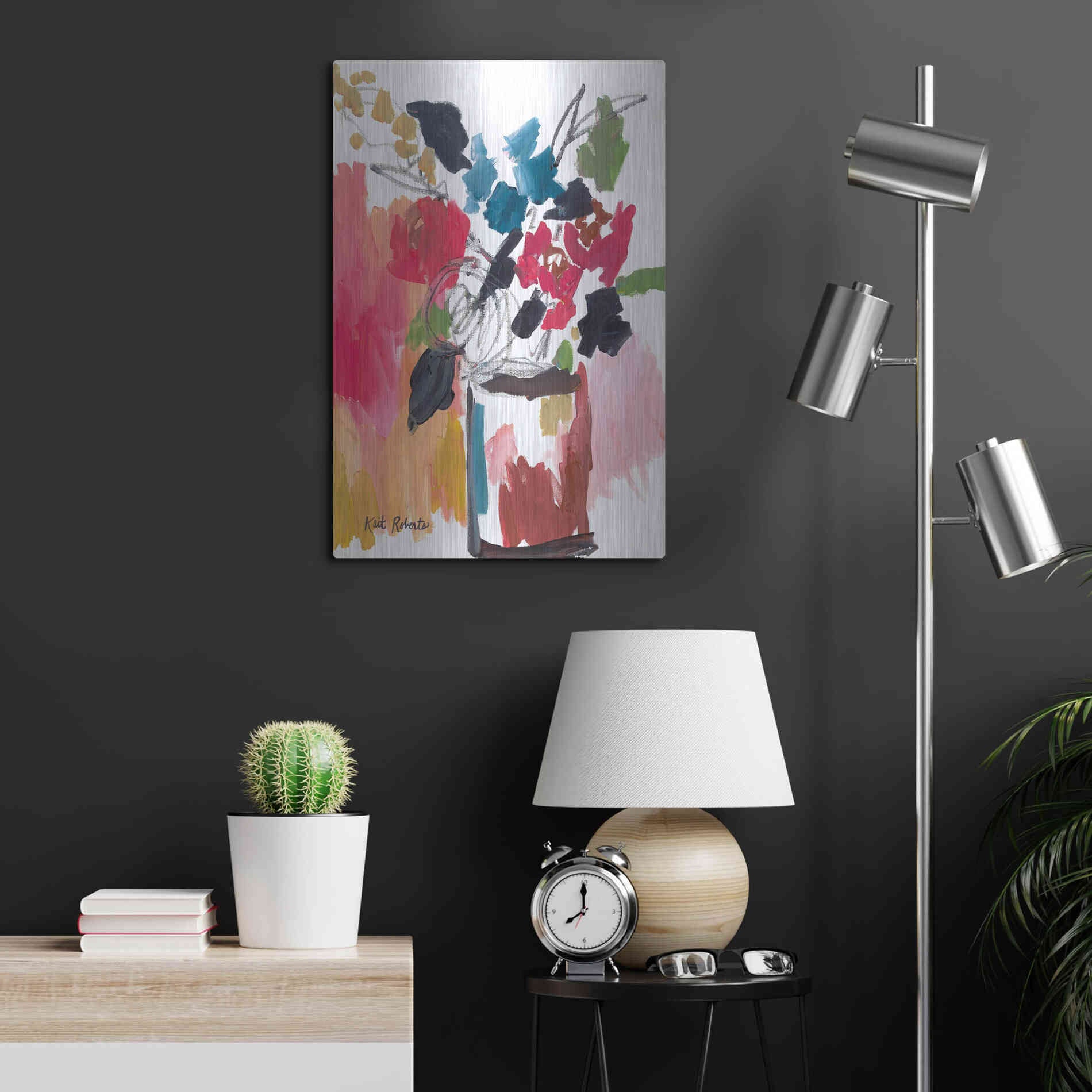 Luxe Metal Art 'Red Lipstick' by Kait Roberts, Metal Wall Art,16x24