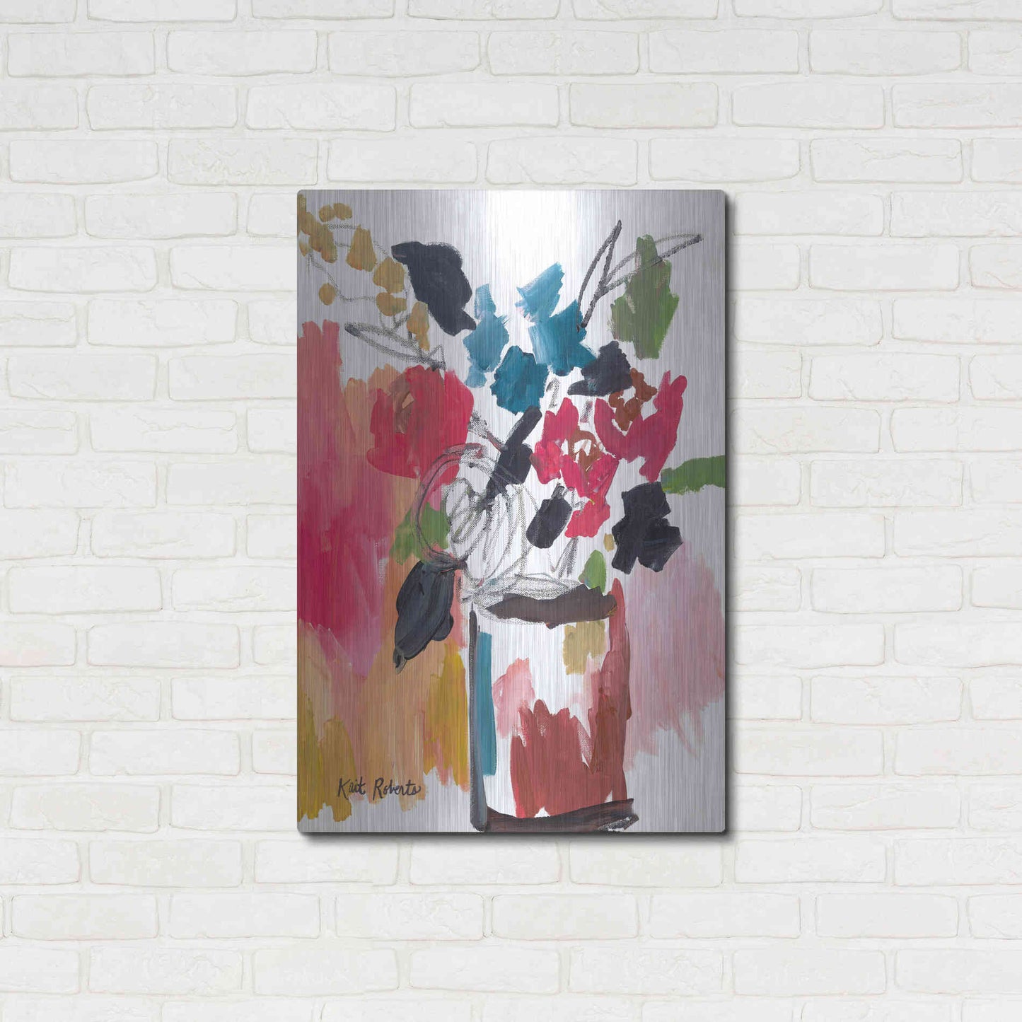 Luxe Metal Art 'Red Lipstick' by Kait Roberts, Metal Wall Art,24x36