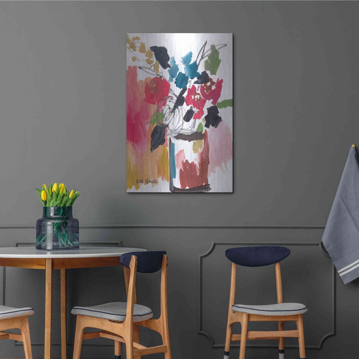Luxe Metal Art 'Red Lipstick' by Kait Roberts, Metal Wall Art,24x36
