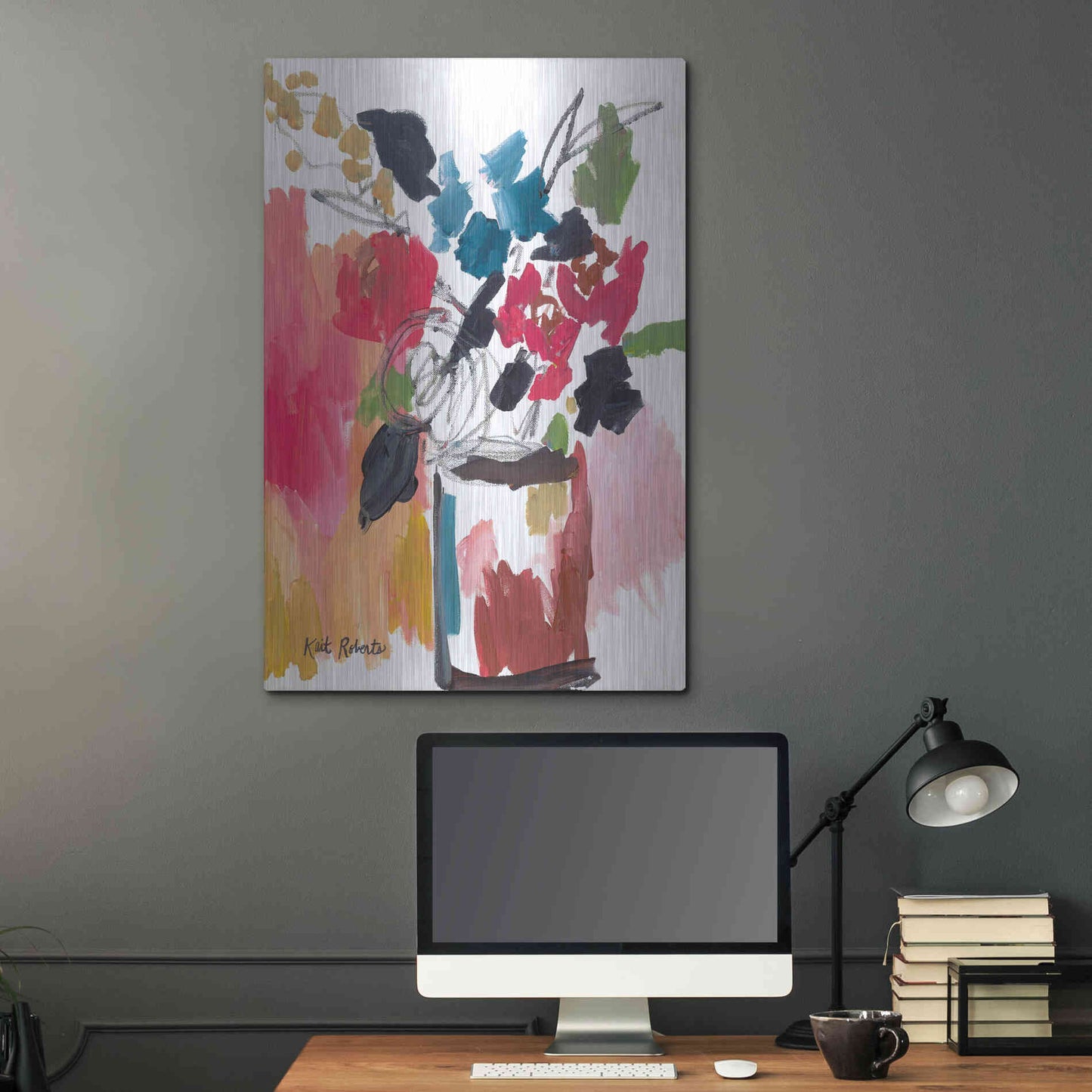 Luxe Metal Art 'Red Lipstick' by Kait Roberts, Metal Wall Art,24x36