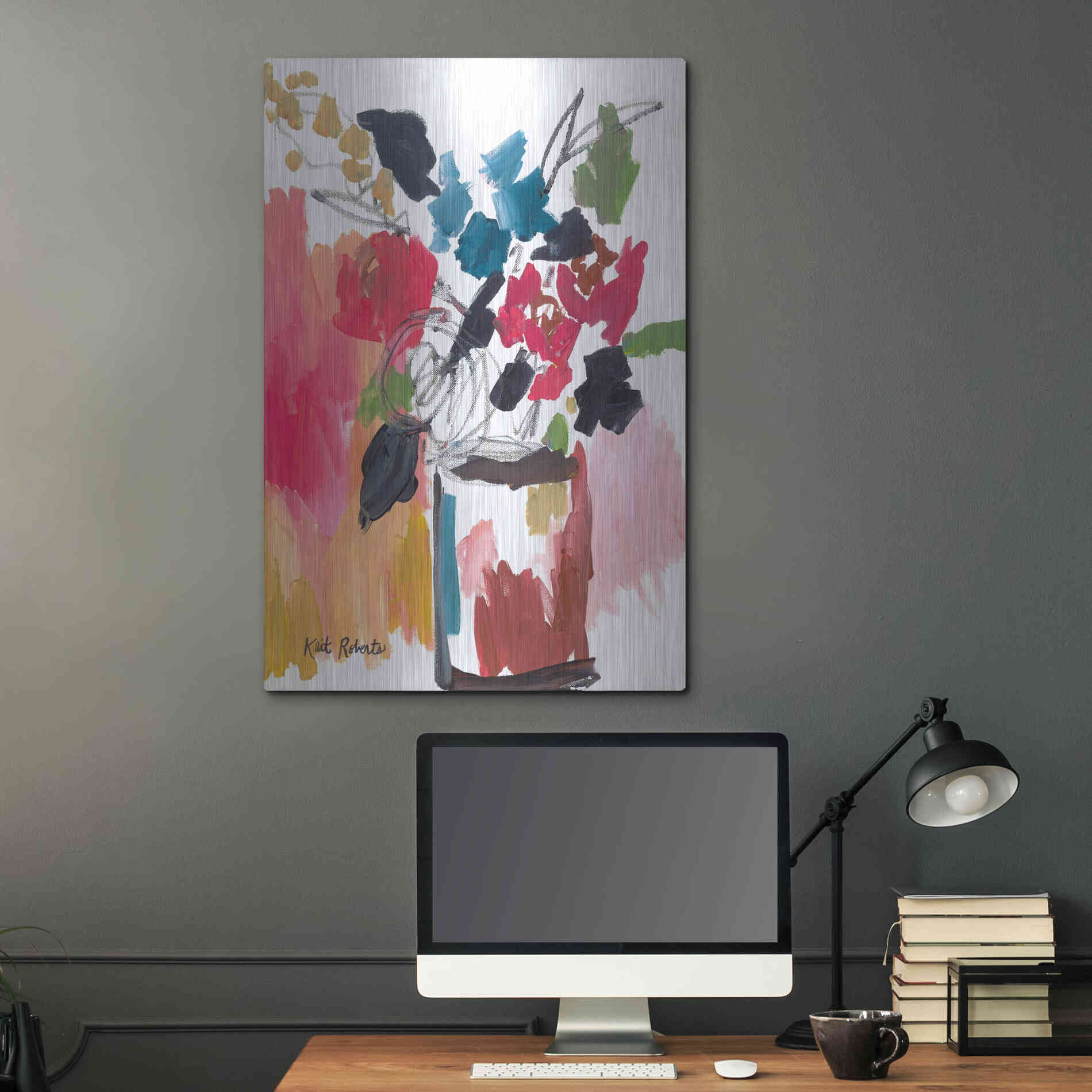Luxe Metal Art 'Red Lipstick' by Kait Roberts, Metal Wall Art,24x36