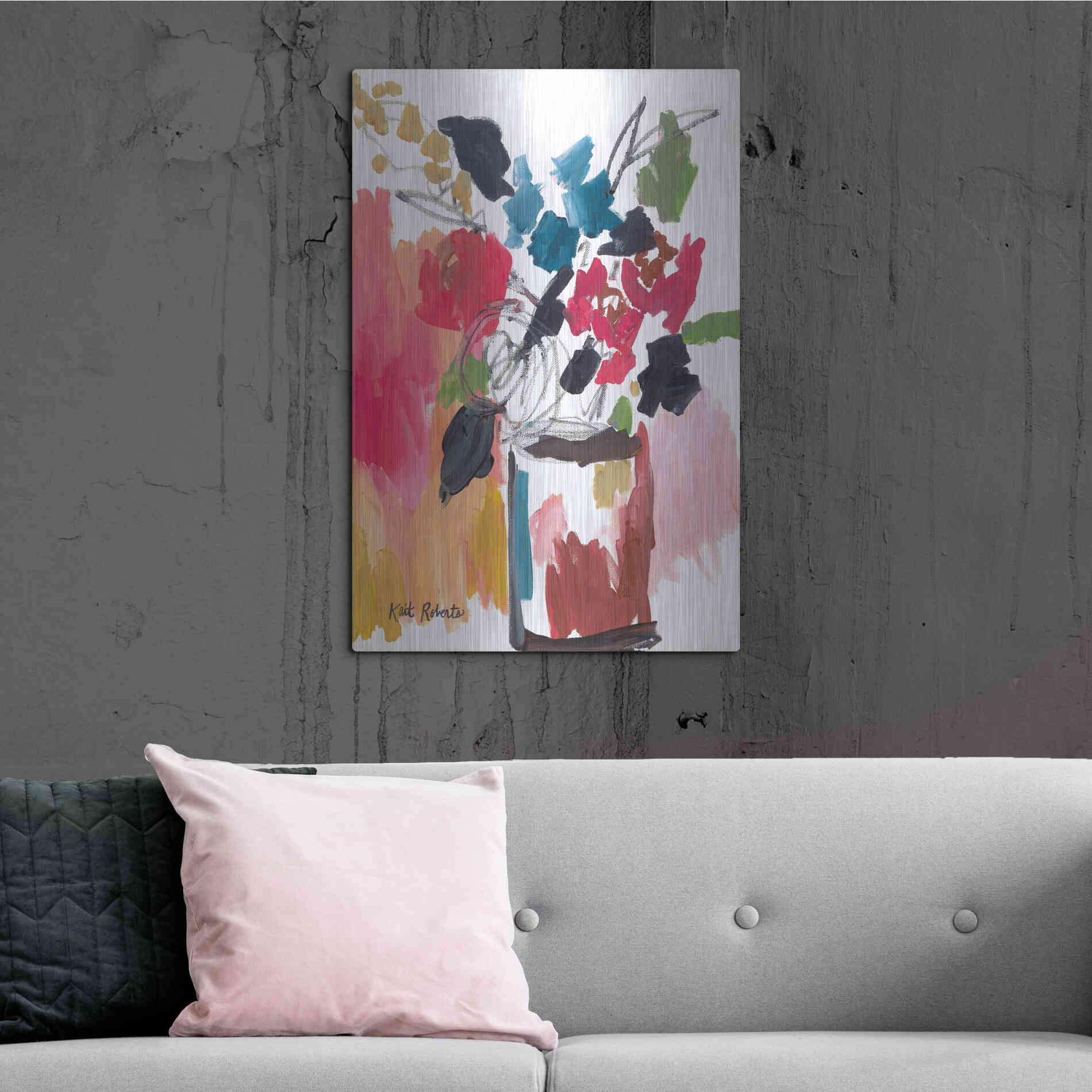 Luxe Metal Art 'Red Lipstick' by Kait Roberts, Metal Wall Art,24x36
