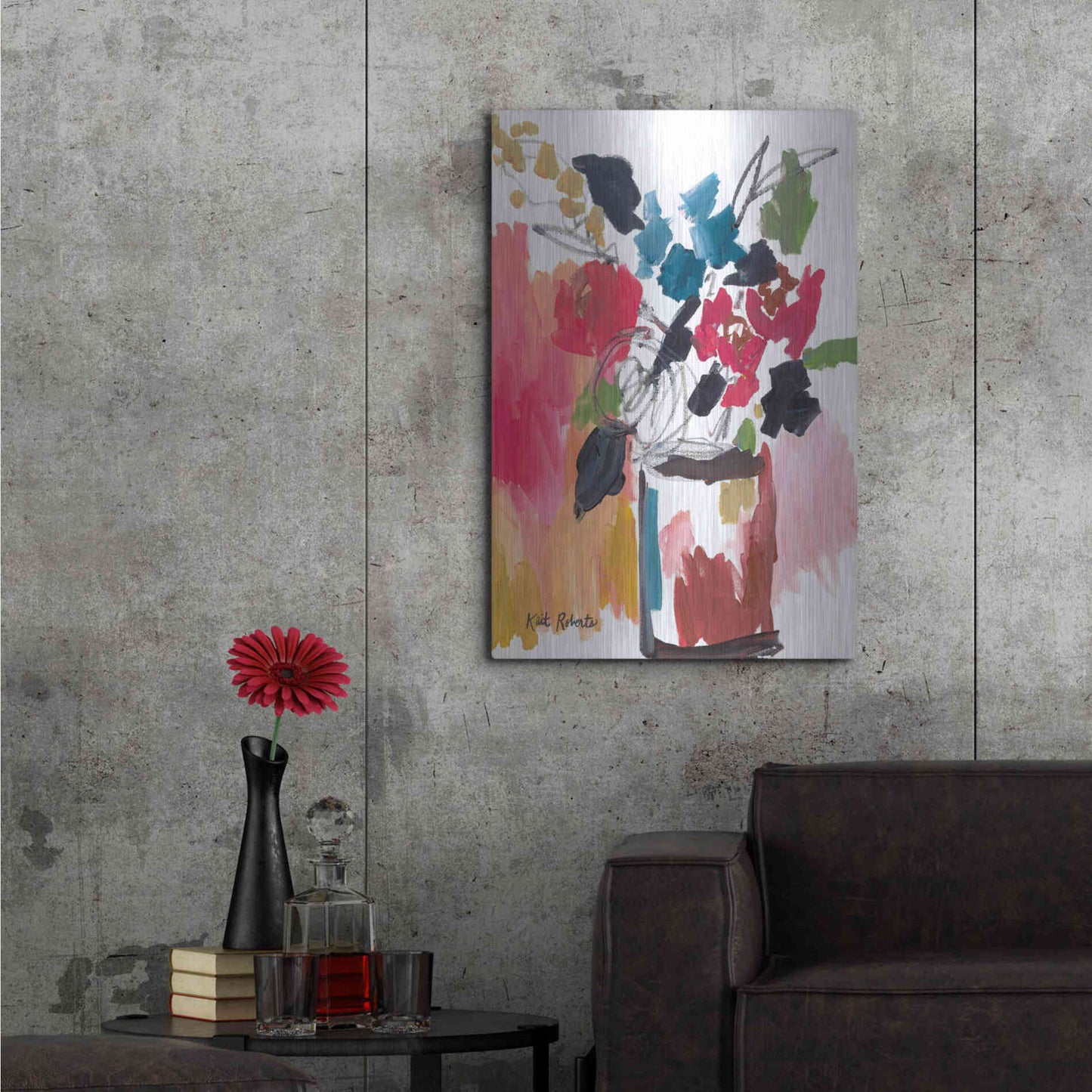 Luxe Metal Art 'Red Lipstick' by Kait Roberts, Metal Wall Art,24x36