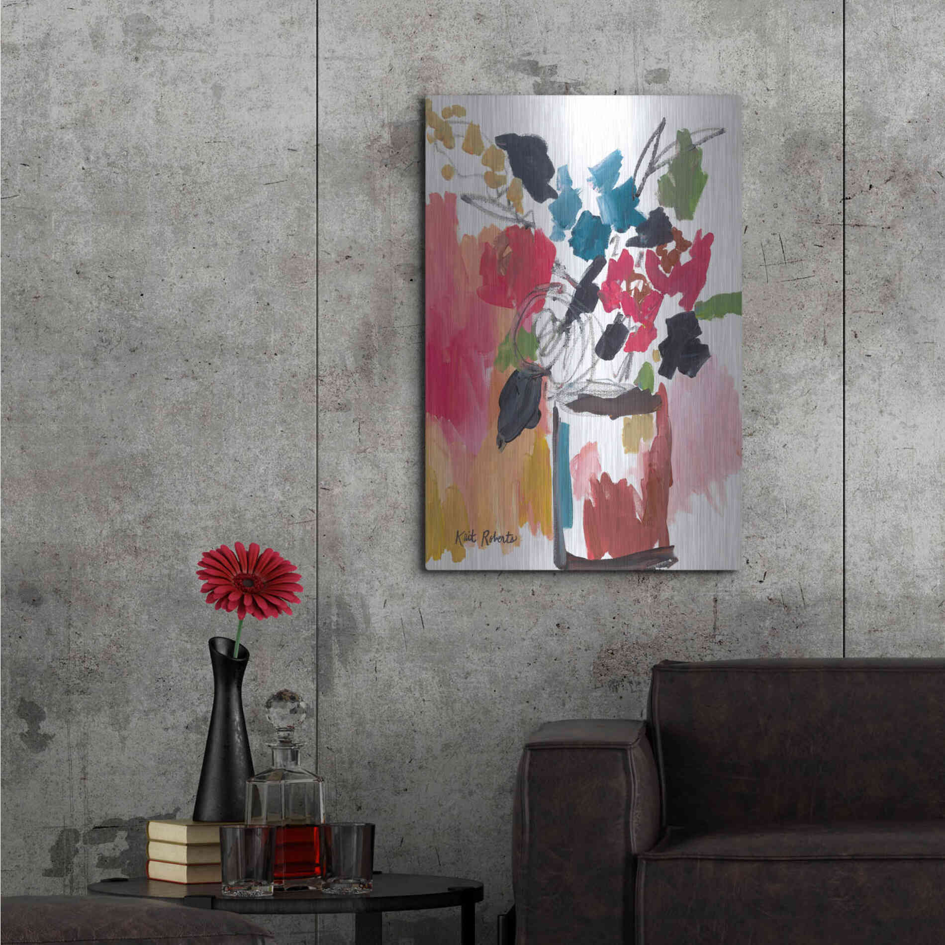 Luxe Metal Art 'Red Lipstick' by Kait Roberts, Metal Wall Art,24x36
