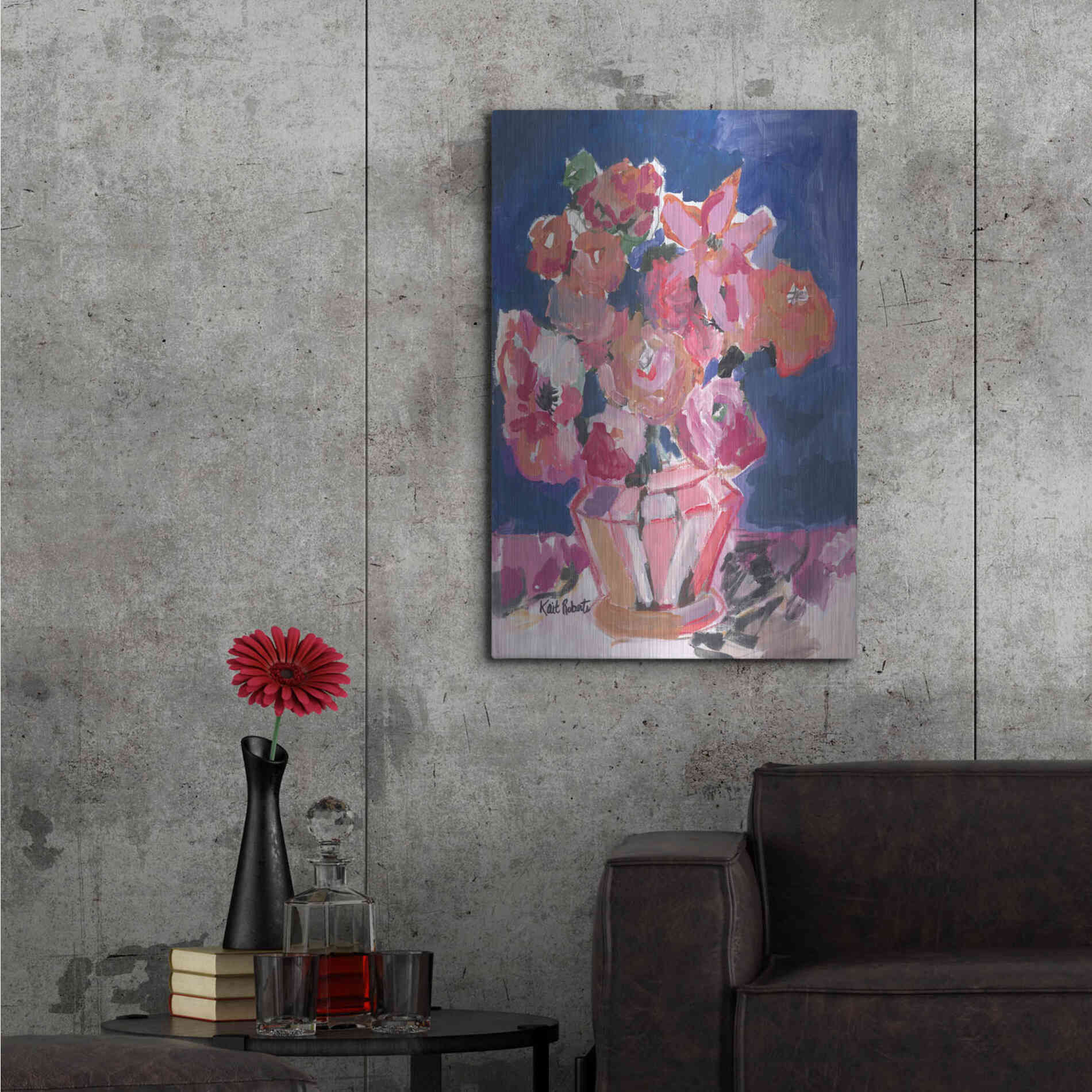 Luxe Metal Art 'Flowers for Barbara' by Kait Roberts, Metal Wall Art,24x36