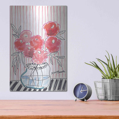 Luxe Metal Art 'Pink Lipstick' by Kait Roberts, Metal Wall Art,12x16