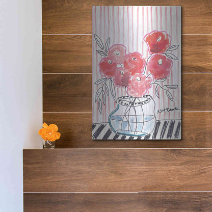 Luxe Metal Art 'Pink Lipstick' by Kait Roberts, Metal Wall Art,12x16