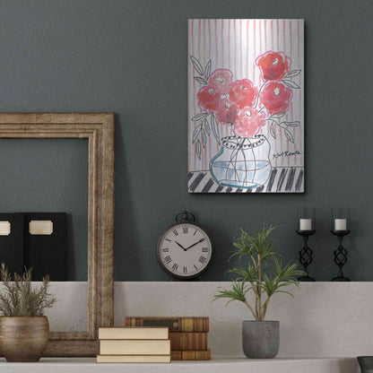 Luxe Metal Art 'Pink Lipstick' by Kait Roberts, Metal Wall Art,12x16