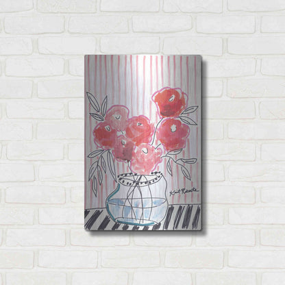 Luxe Metal Art 'Pink Lipstick' by Kait Roberts, Metal Wall Art,16x24