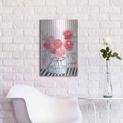 Luxe Metal Art 'Pink Lipstick' by Kait Roberts, Metal Wall Art,16x24