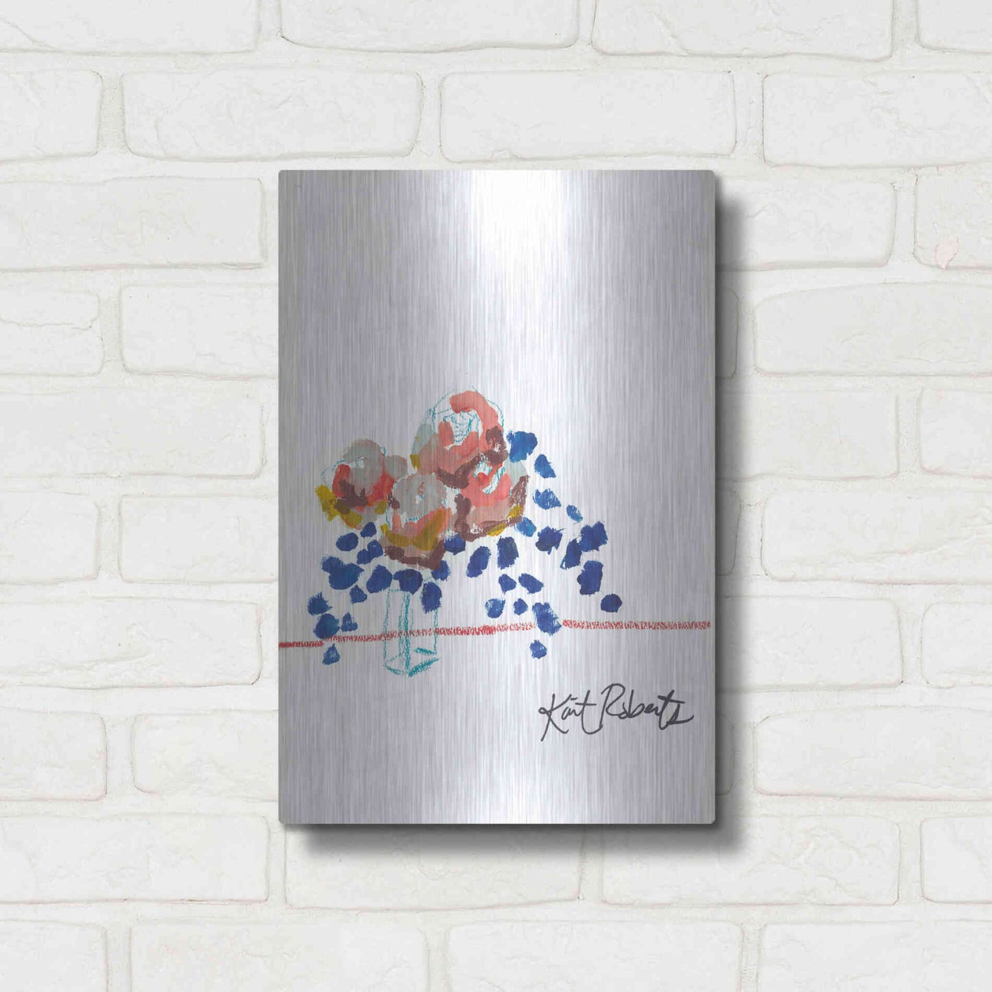 Luxe Metal Art 'Kitchen Flowers' by Kait Roberts, Metal Wall Art,12x16