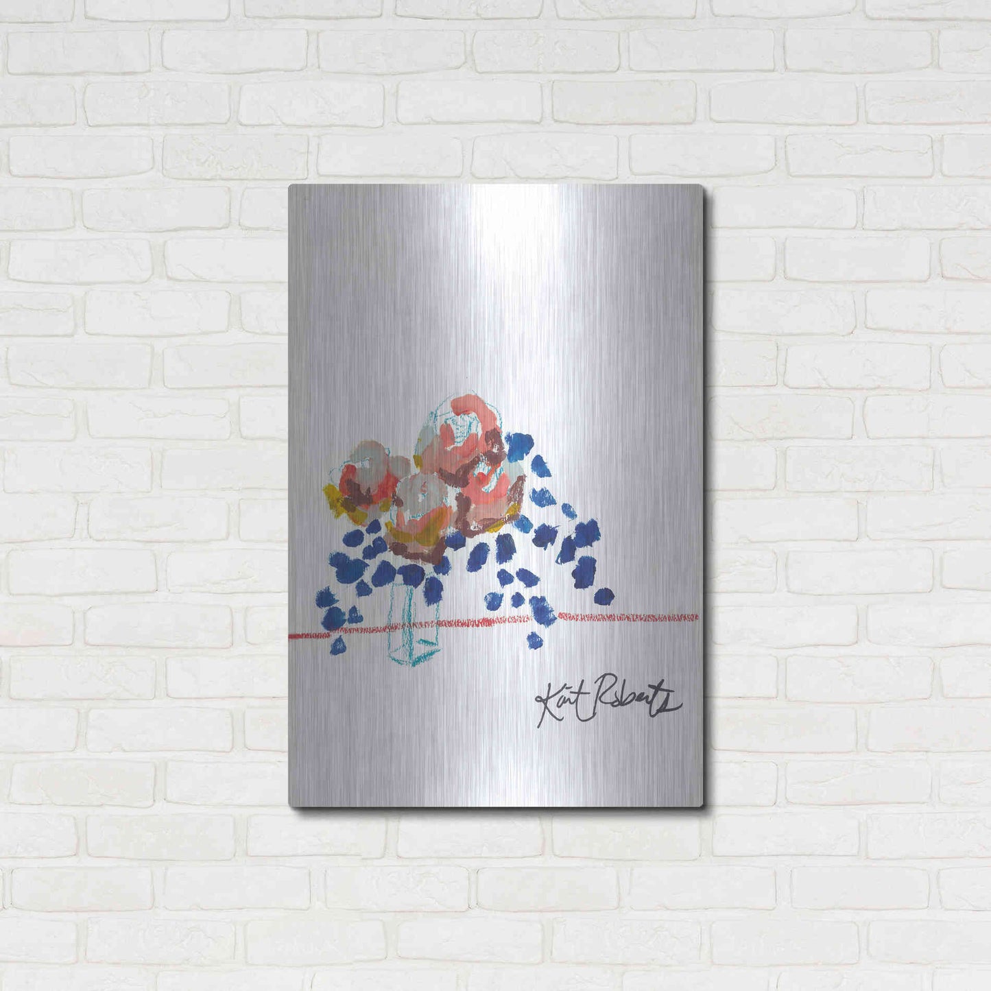 Luxe Metal Art 'Kitchen Flowers' by Kait Roberts, Metal Wall Art,24x36