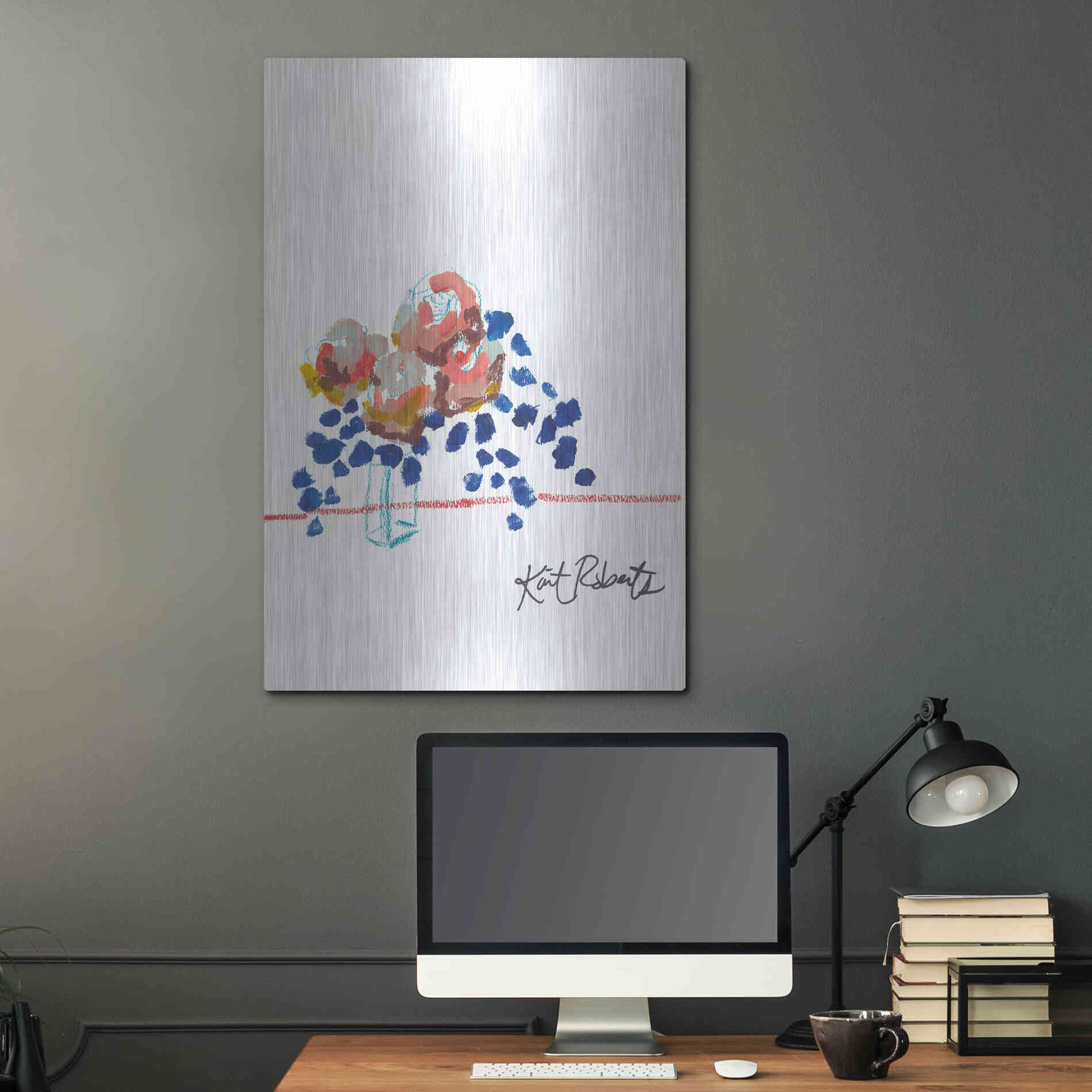 Luxe Metal Art 'Kitchen Flowers' by Kait Roberts, Metal Wall Art,24x36