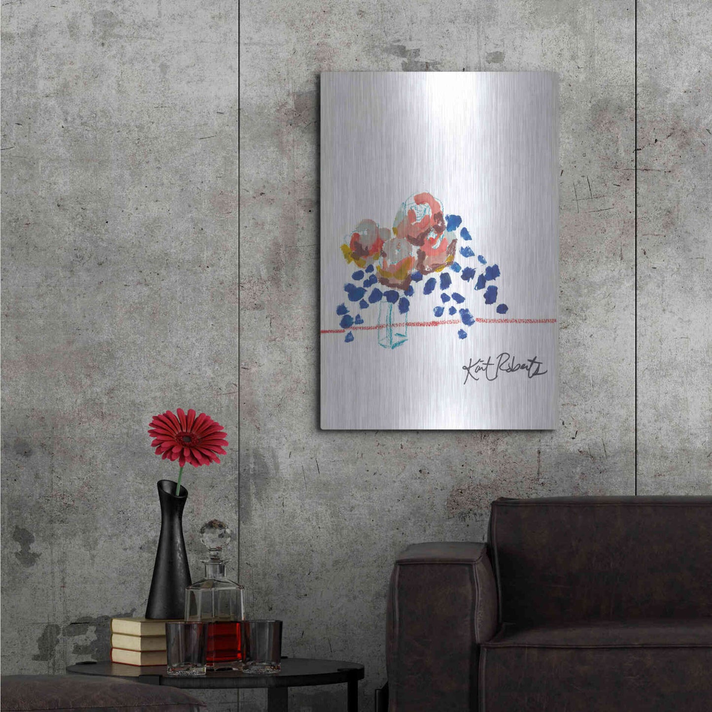 Luxe Metal Art 'Kitchen Flowers' by Kait Roberts, Metal Wall Art,24x36