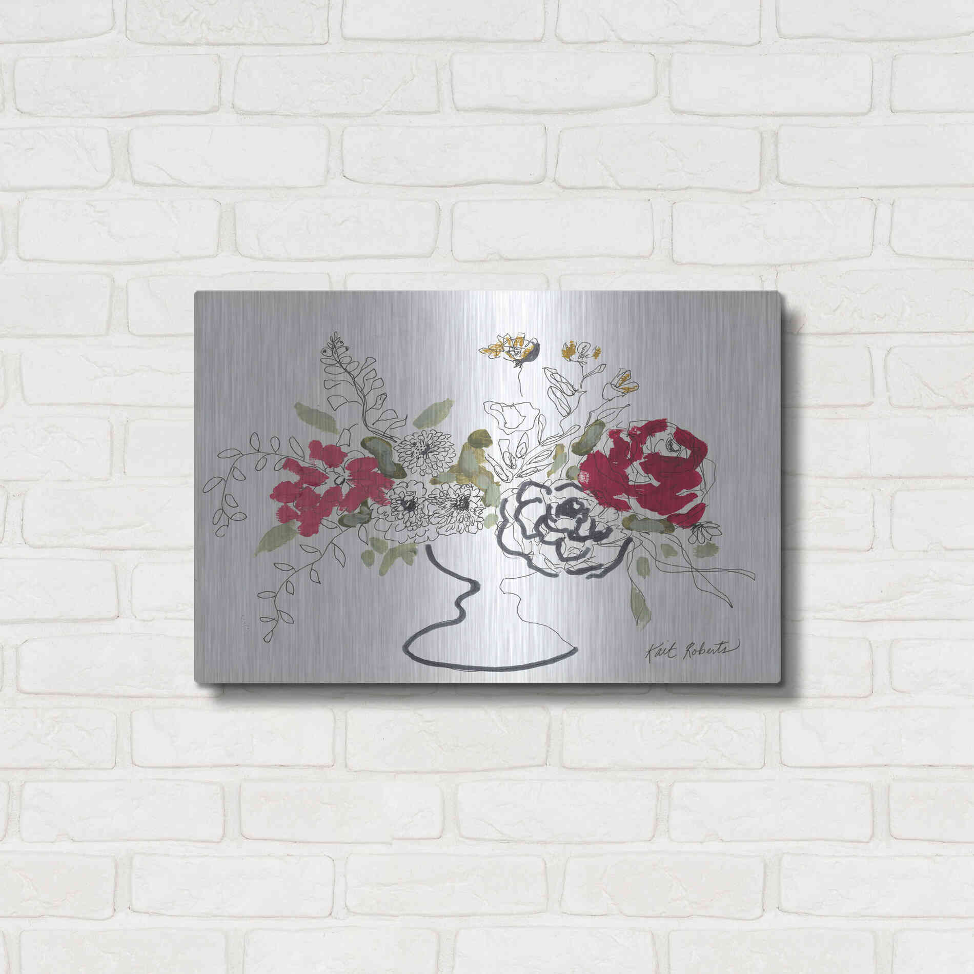 Luxe Metal Art 'Grow With Me' by Kait Roberts, Metal Wall Art,24x16