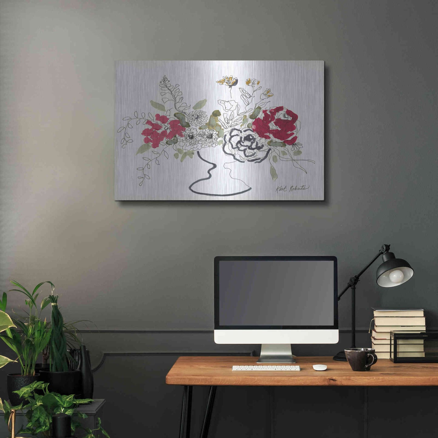 Luxe Metal Art 'Grow With Me' by Kait Roberts, Metal Wall Art,36x24