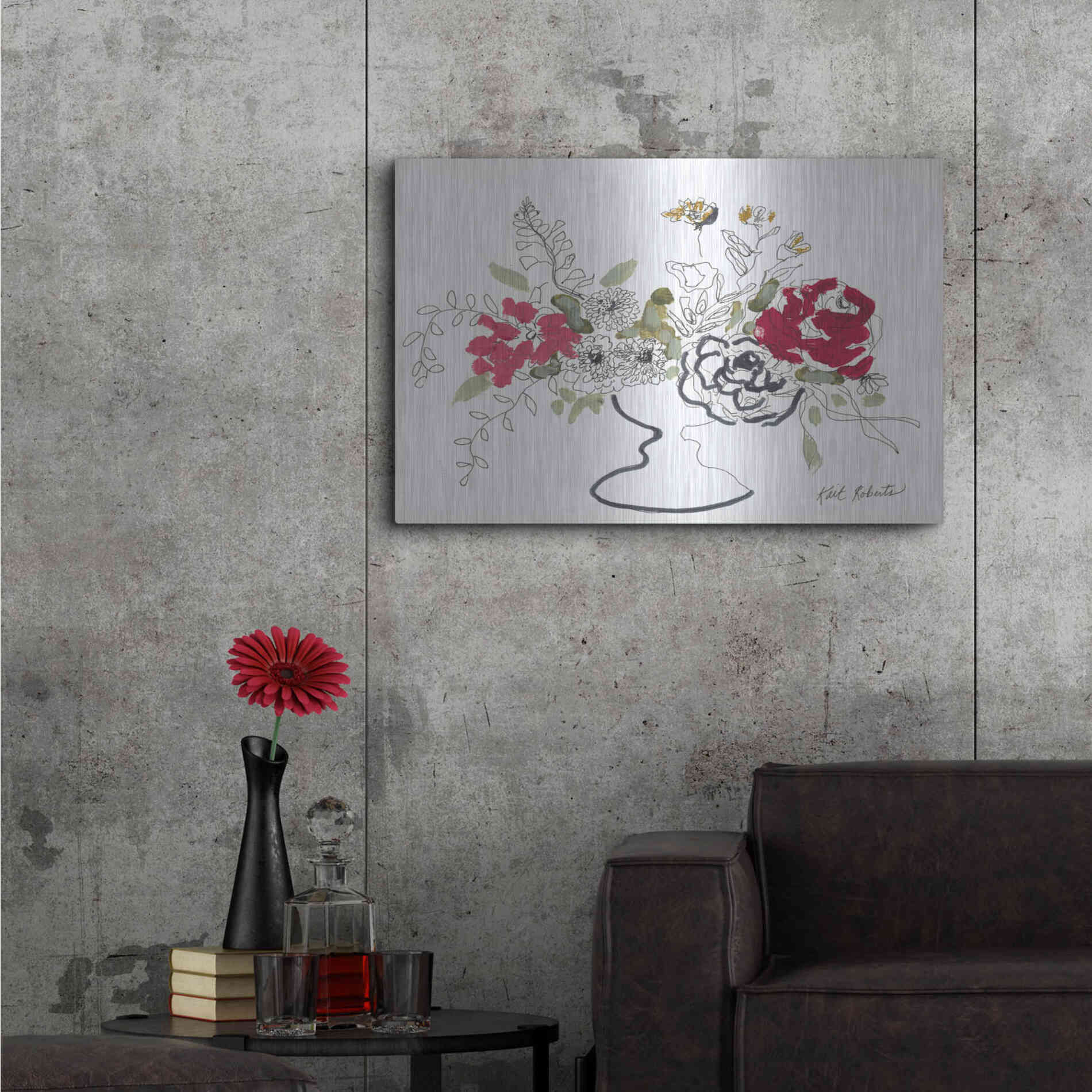 Luxe Metal Art 'Grow With Me' by Kait Roberts, Metal Wall Art,36x24