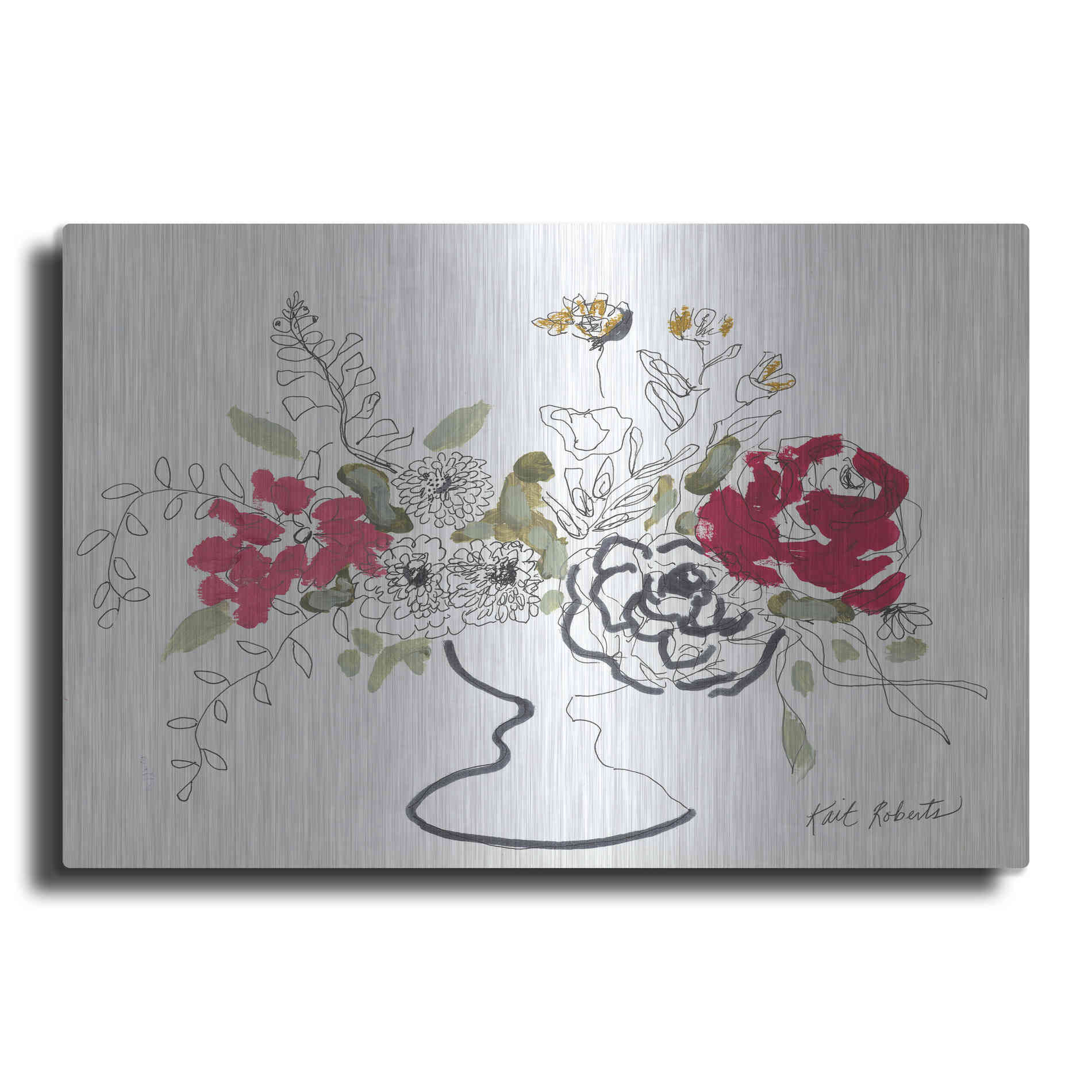 Luxe Metal Art 'Grow With Me' by Kait Roberts, Metal Wall Art