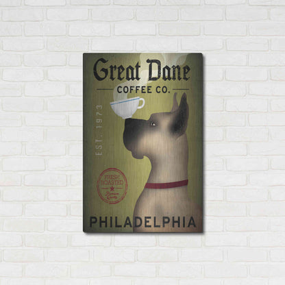Luxe Metal Art 'Great Dane Coffee Philadelphia' by Ryan Fowler, Metal Wall Art,24x36