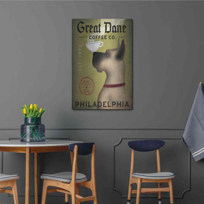 Luxe Metal Art 'Great Dane Coffee Philadelphia' by Ryan Fowler, Metal Wall Art,24x36