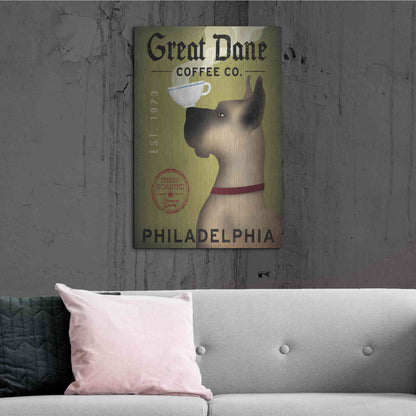Luxe Metal Art 'Great Dane Coffee Philadelphia' by Ryan Fowler, Metal Wall Art,24x36