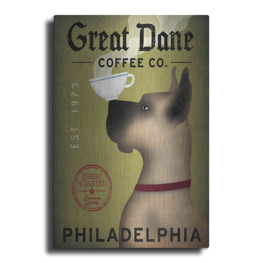 Luxe Metal Art 'Great Dane Coffee Philadelphia' by Ryan Fowler, Metal Wall Art