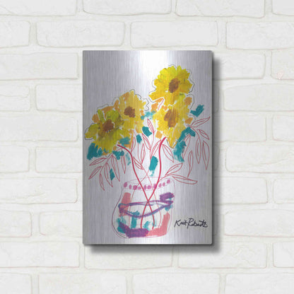 Luxe Metal Art 'Sunny Blooms' by Kait Roberts, Metal Wall Art,12x16