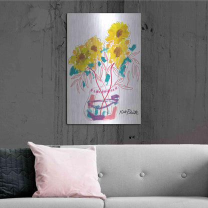 Luxe Metal Art 'Sunny Blooms' by Kait Roberts, Metal Wall Art,24x36