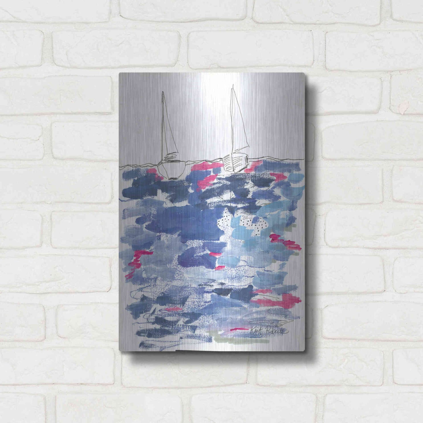 Luxe Metal Art 'View From the Beach House' by Kait Roberts, Metal Wall Art,12x16