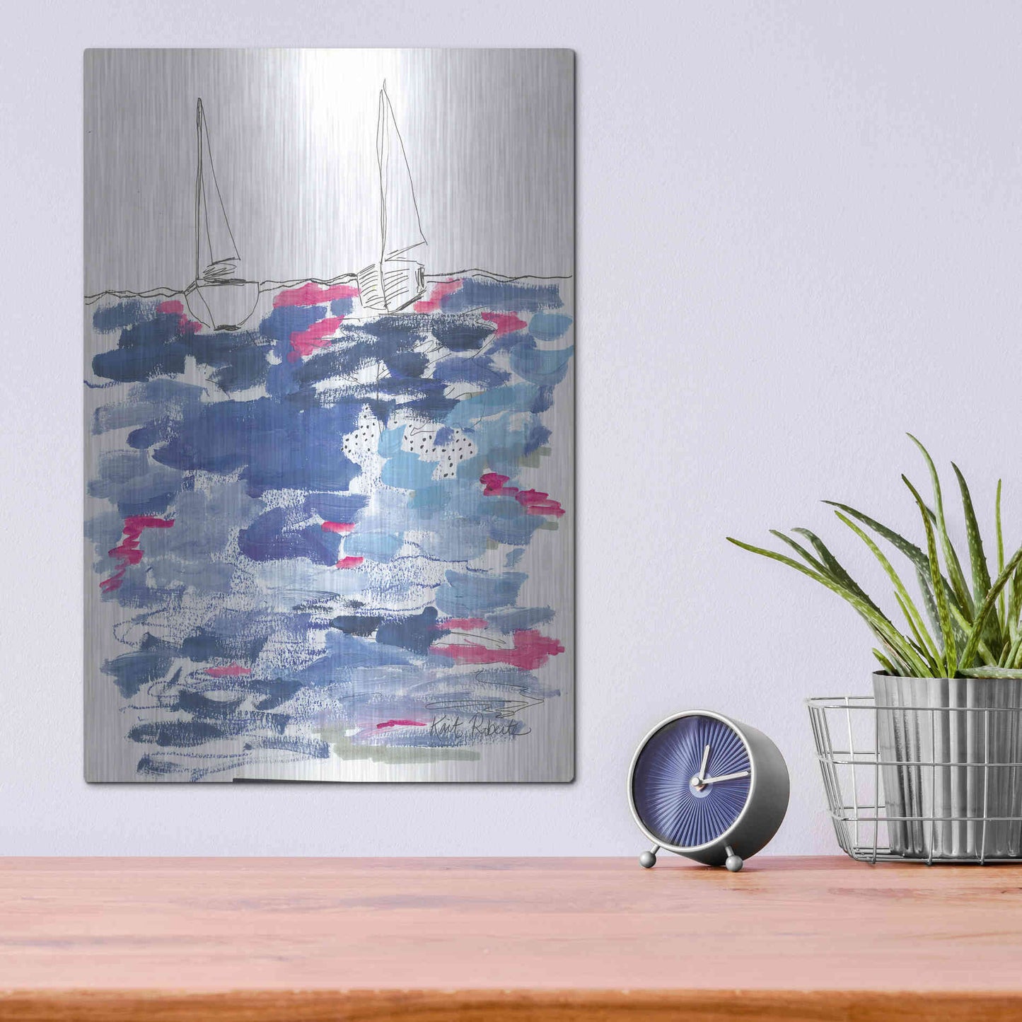 Luxe Metal Art 'View From the Beach House' by Kait Roberts, Metal Wall Art,12x16