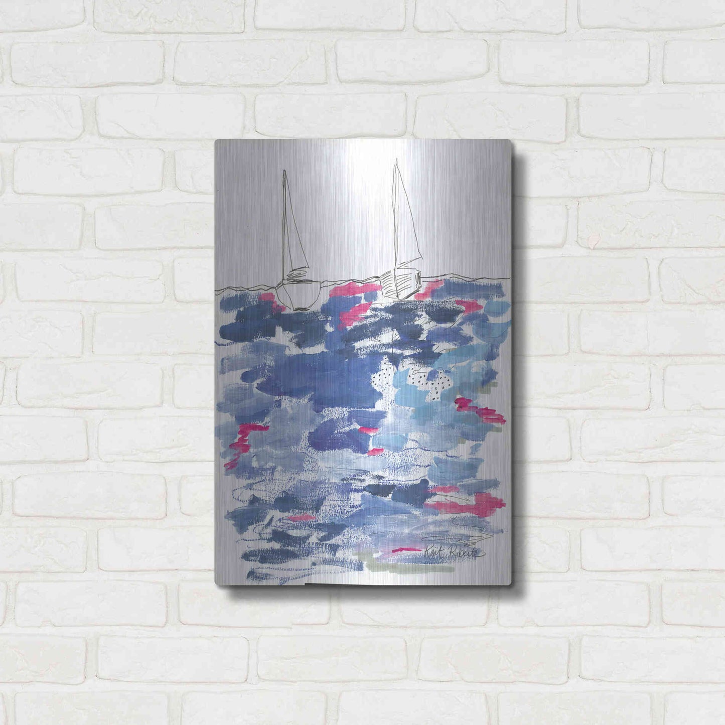 Luxe Metal Art 'View From the Beach House' by Kait Roberts, Metal Wall Art,16x24