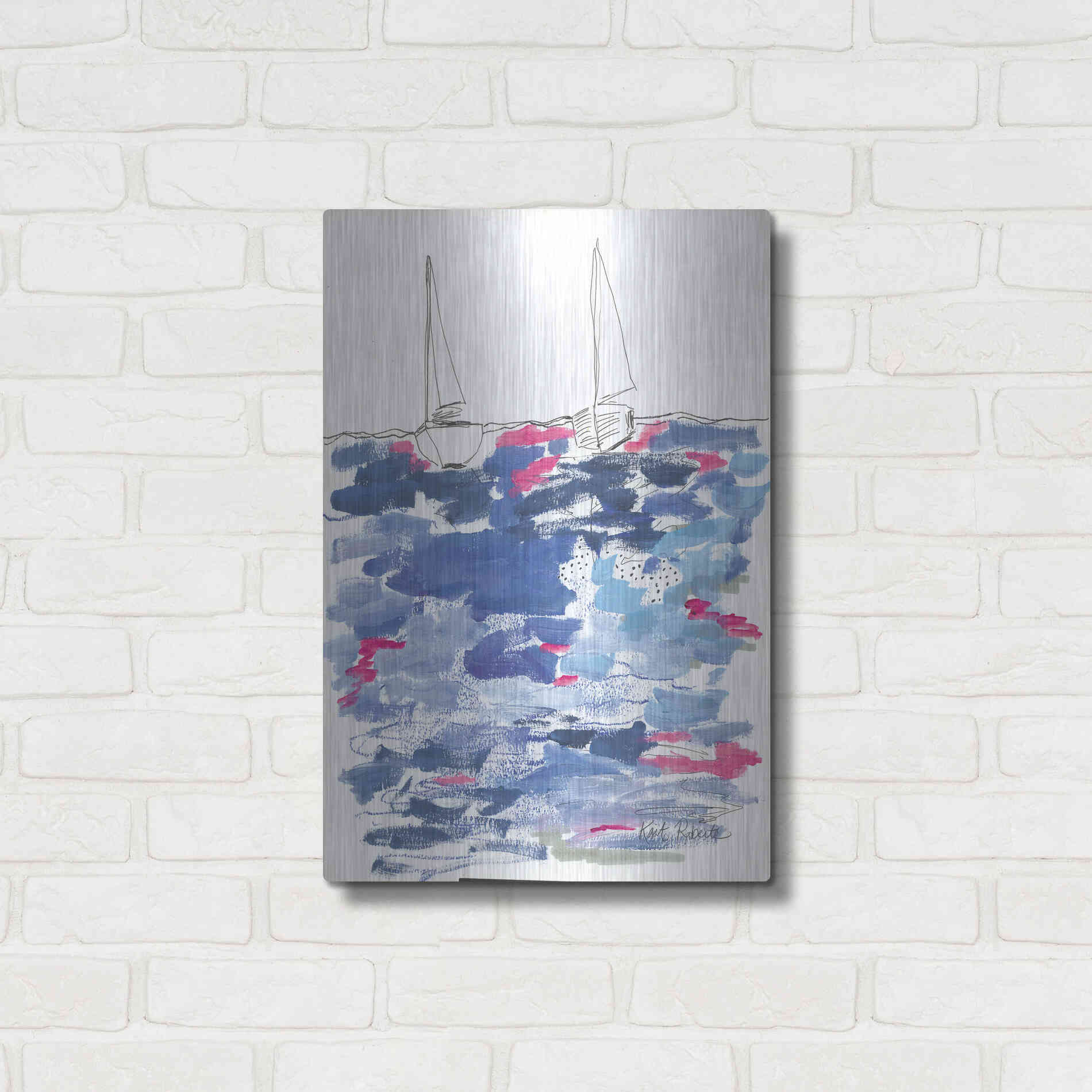 Luxe Metal Art 'View From the Beach House' by Kait Roberts, Metal Wall Art,16x24