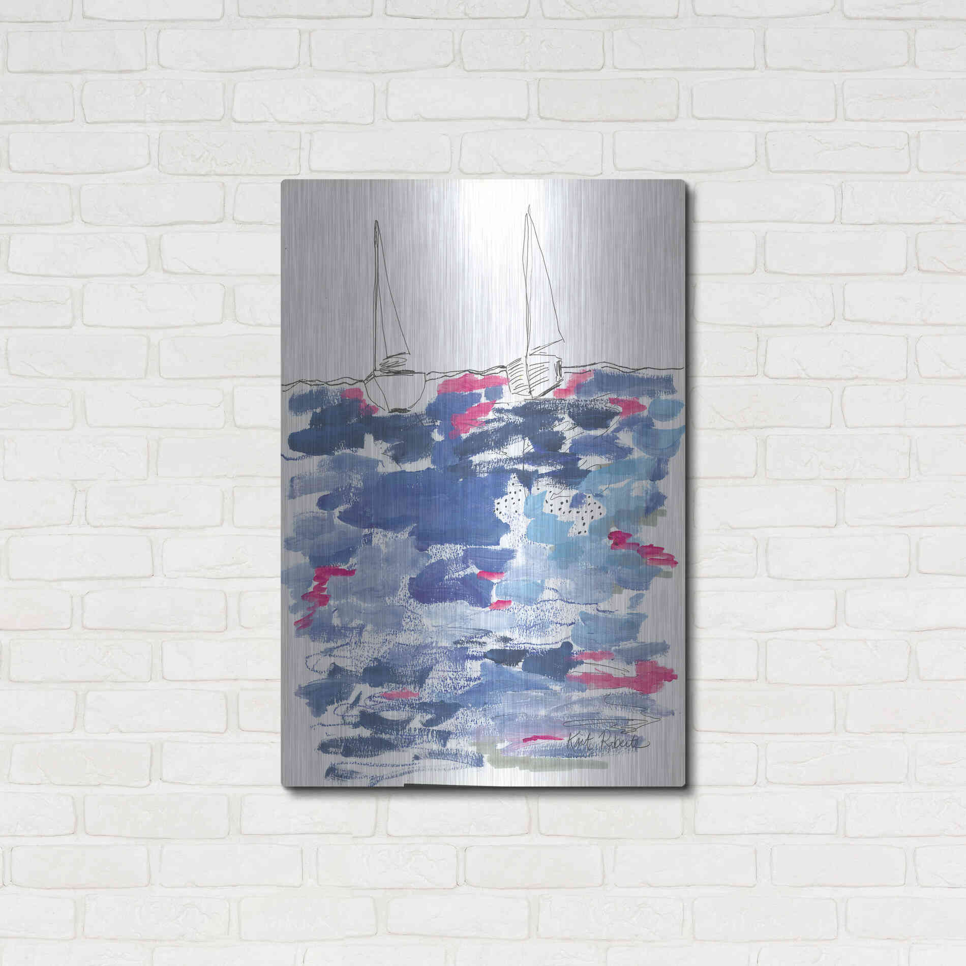 Luxe Metal Art 'View From the Beach House' by Kait Roberts, Metal Wall Art,24x36