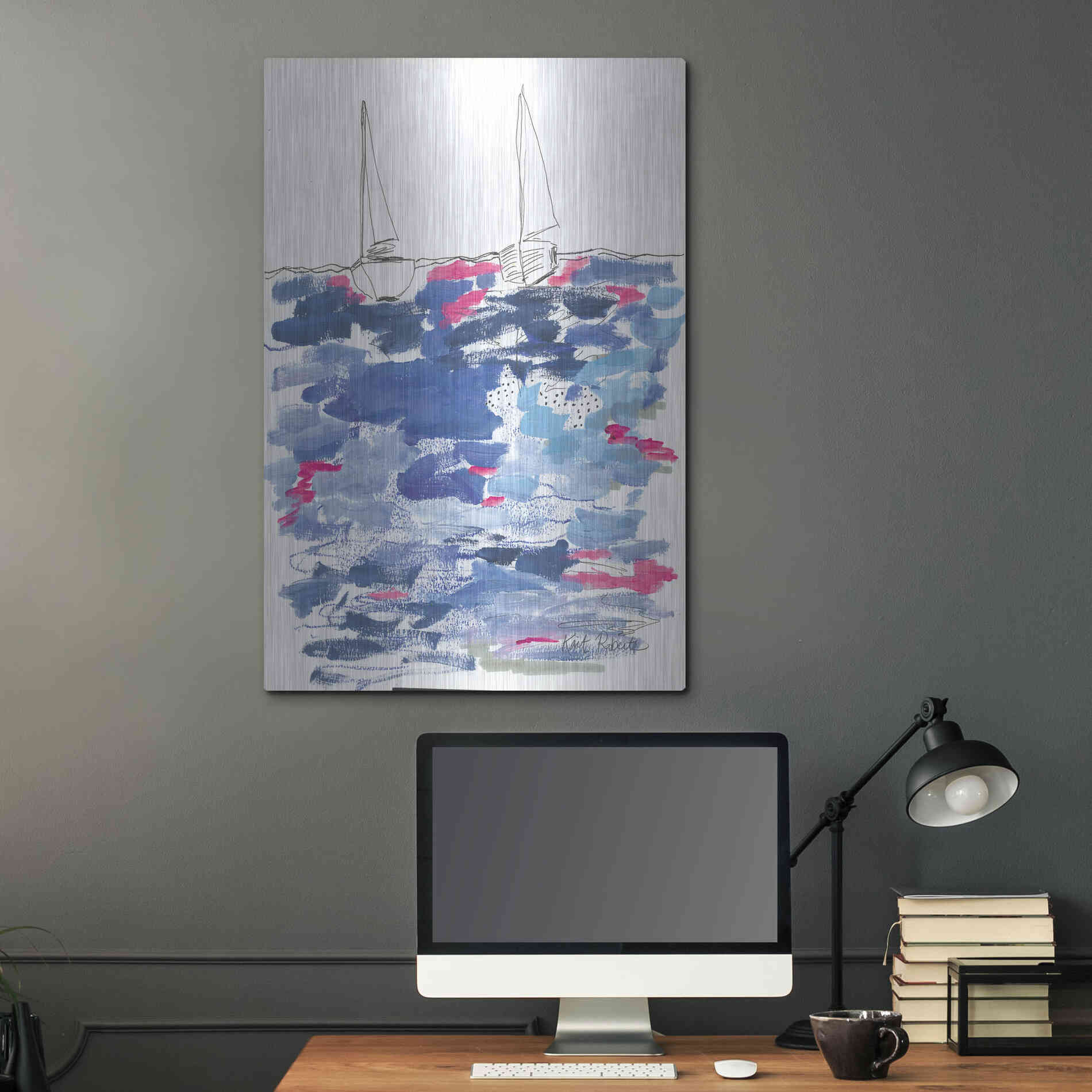 Luxe Metal Art 'View From the Beach House' by Kait Roberts, Metal Wall Art,24x36