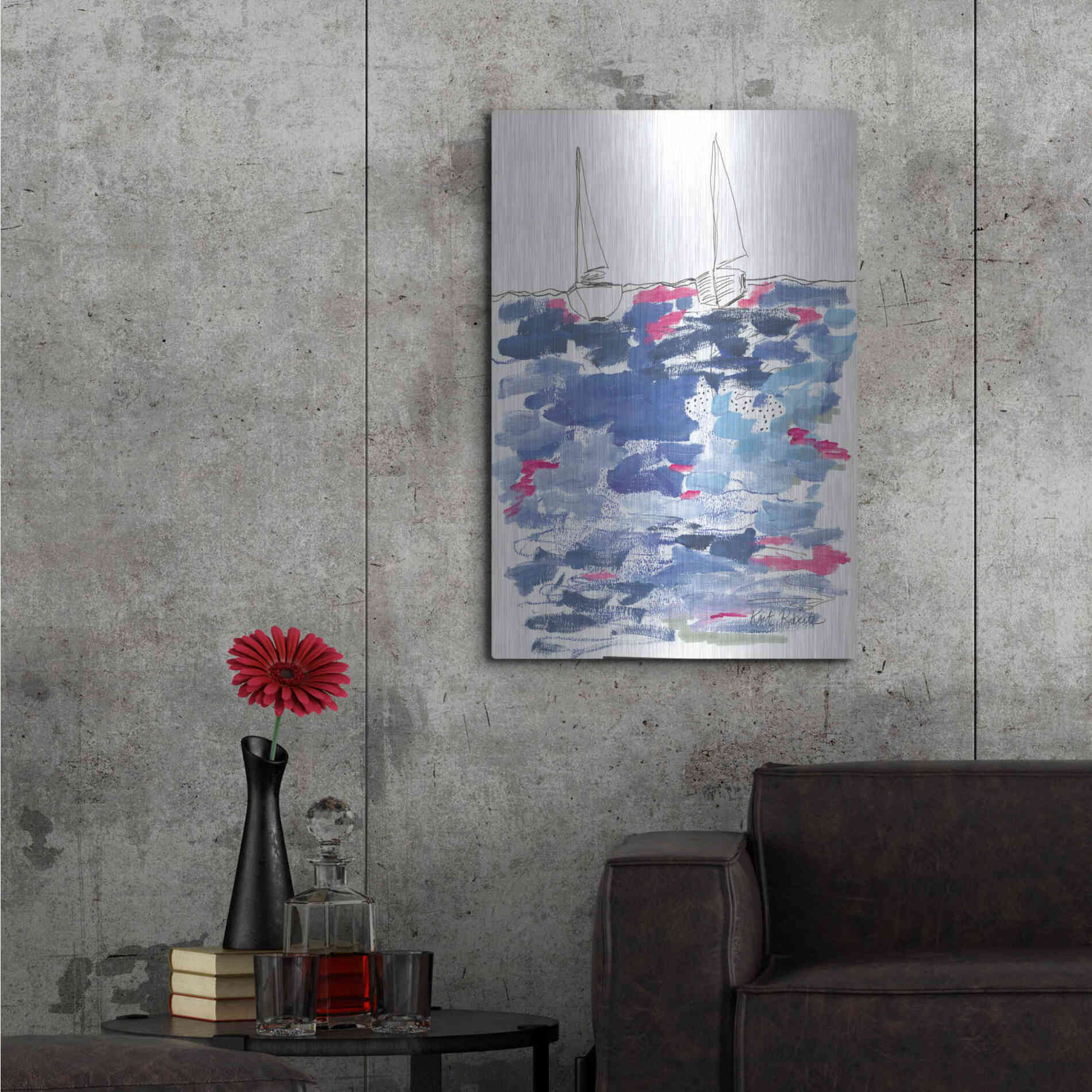 Luxe Metal Art 'View From the Beach House' by Kait Roberts, Metal Wall Art,24x36