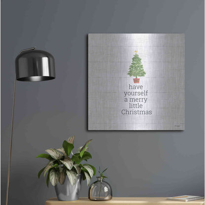 Luxe Metal Art 'Have Yourself A Merry Little Christmas' by Kate Sherrill, Metal Wall Art,24x24