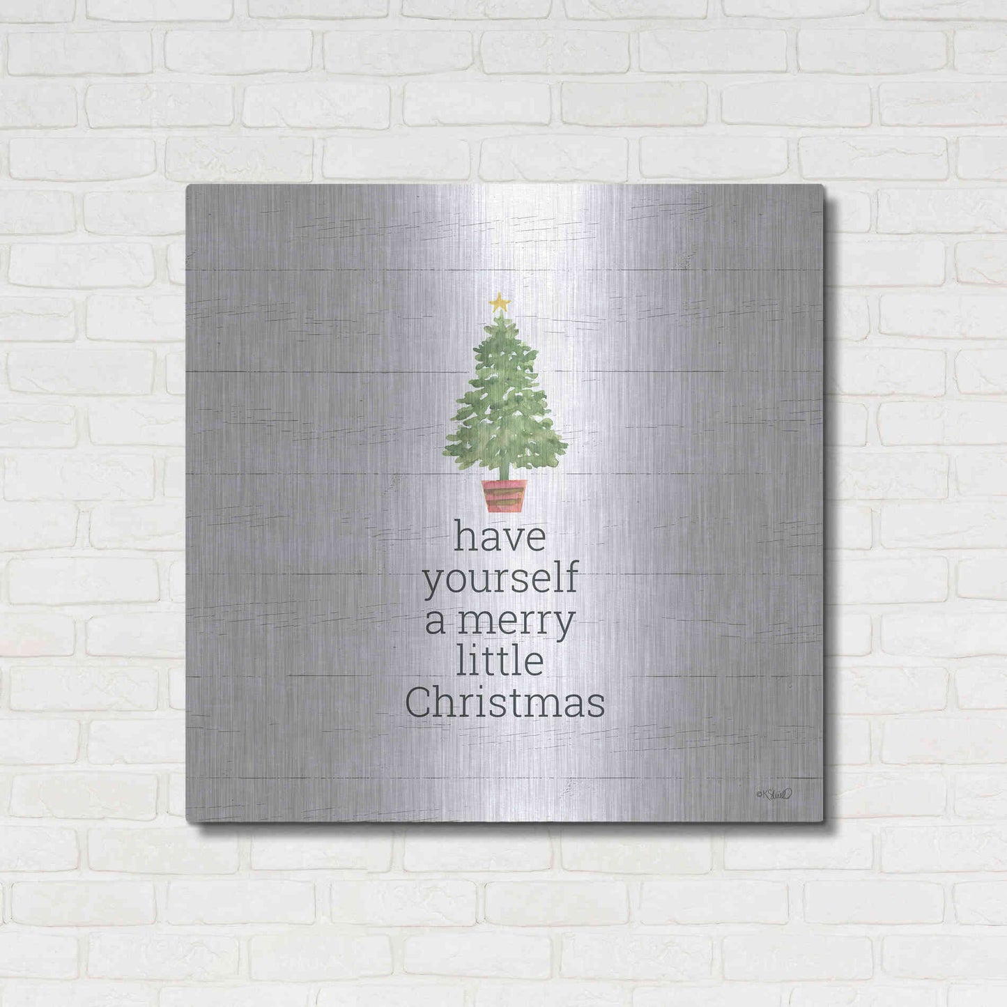 Luxe Metal Art 'Have Yourself A Merry Little Christmas' by Kate Sherrill, Metal Wall Art,36x36